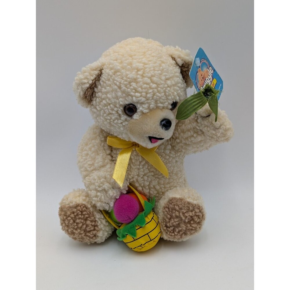 Snuggle Bear Plush Easter Basket‎ 10 Inch 2000 Stuffed Animal Toy